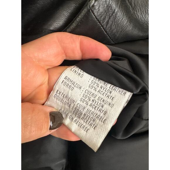 Nine West Vintage Leather Y2K Butter Soft Button-Up Jacket in Black - Size S - Picture 5 of 7
